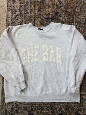 The Bar Light Grey Crewneck Sweatshirt with Chest Logo